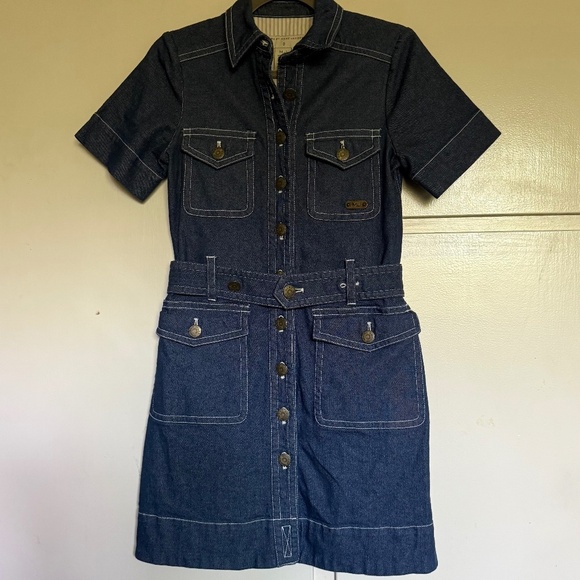 Marc By Marc Jacobs Denim Jean Button Dress with Belt Size 0 - Picture 2 of 11